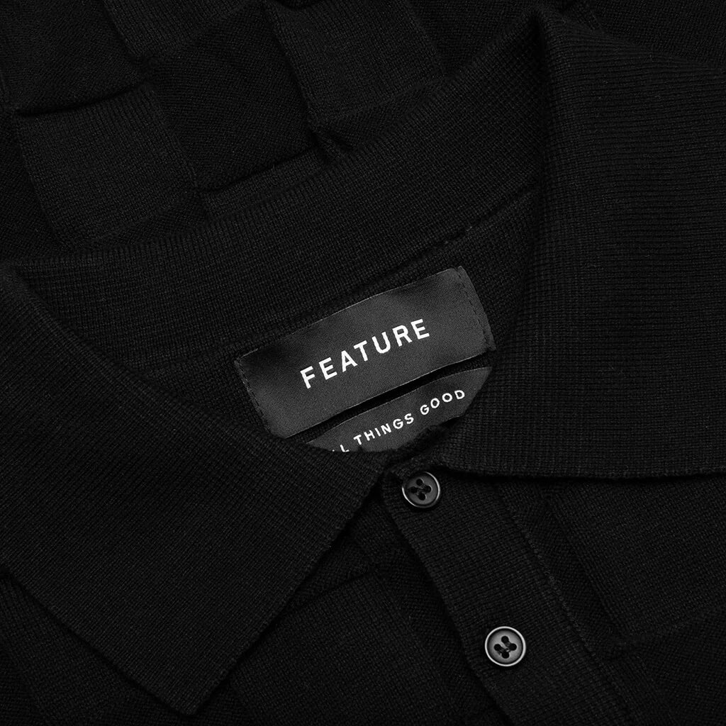 Palmer Checked L S Sweater Polo Tips Black