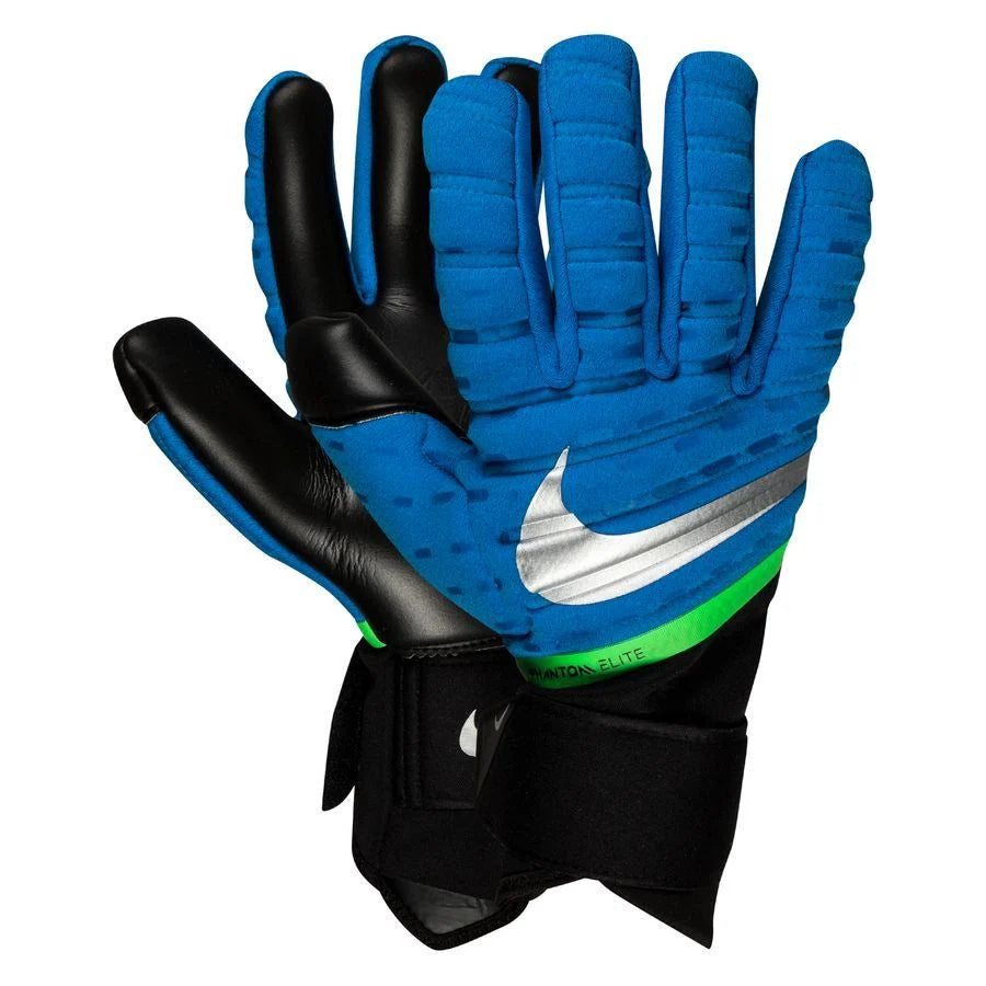 Nike Phantom Elite Goalkeeper Soccer Gloves Blue Black Silver