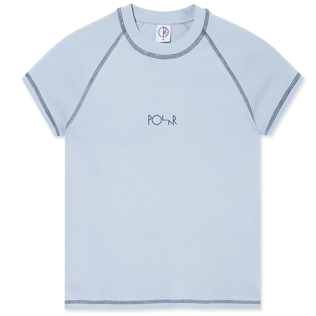Polar Skate Co Script Logo Baby Tee Light Blue Dark Blue