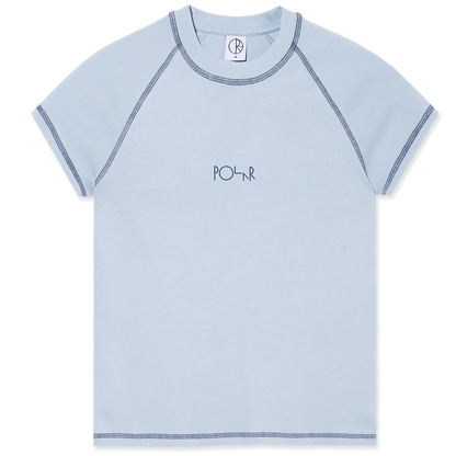 Polar Skate Co Script Logo Baby Tee Light Blue Dark Blue