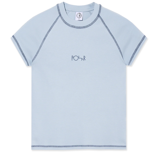 Polar Skate Co Script Logo Baby Tee Light Blue Dark Blue