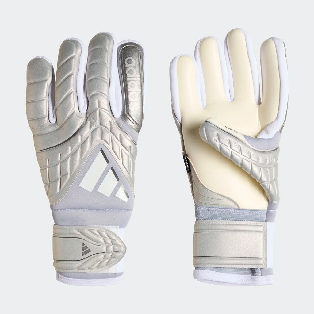 adidas Copa Pro Fingersave Goalkeeper Soccer Glove Silver White