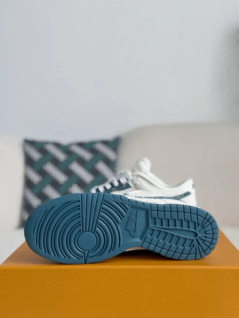 Louis Vuitton LV x Nike SB Dunk Low White Blue Denim Monogram Sneaker