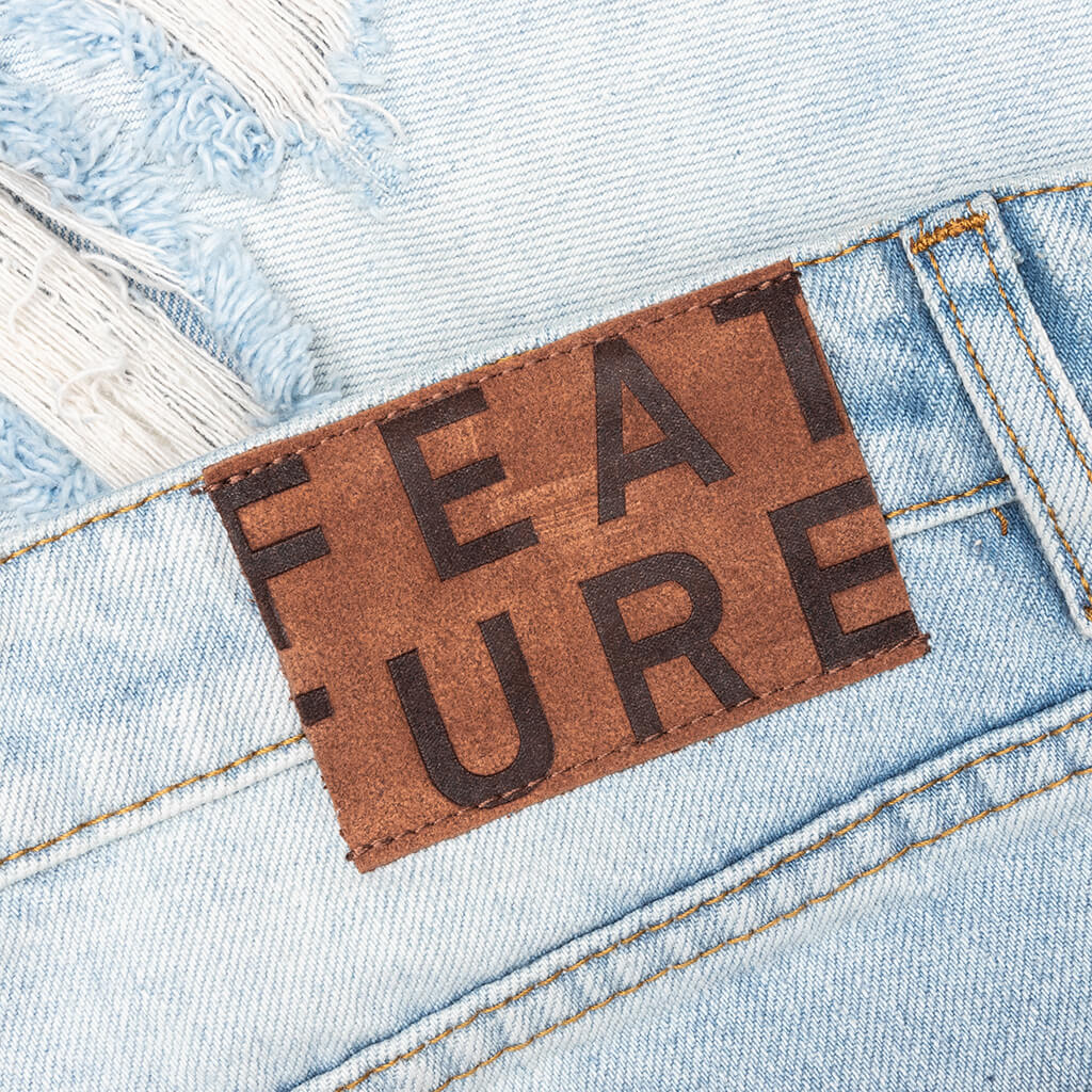 Berry Wide Denim Short Vintage Light Blue