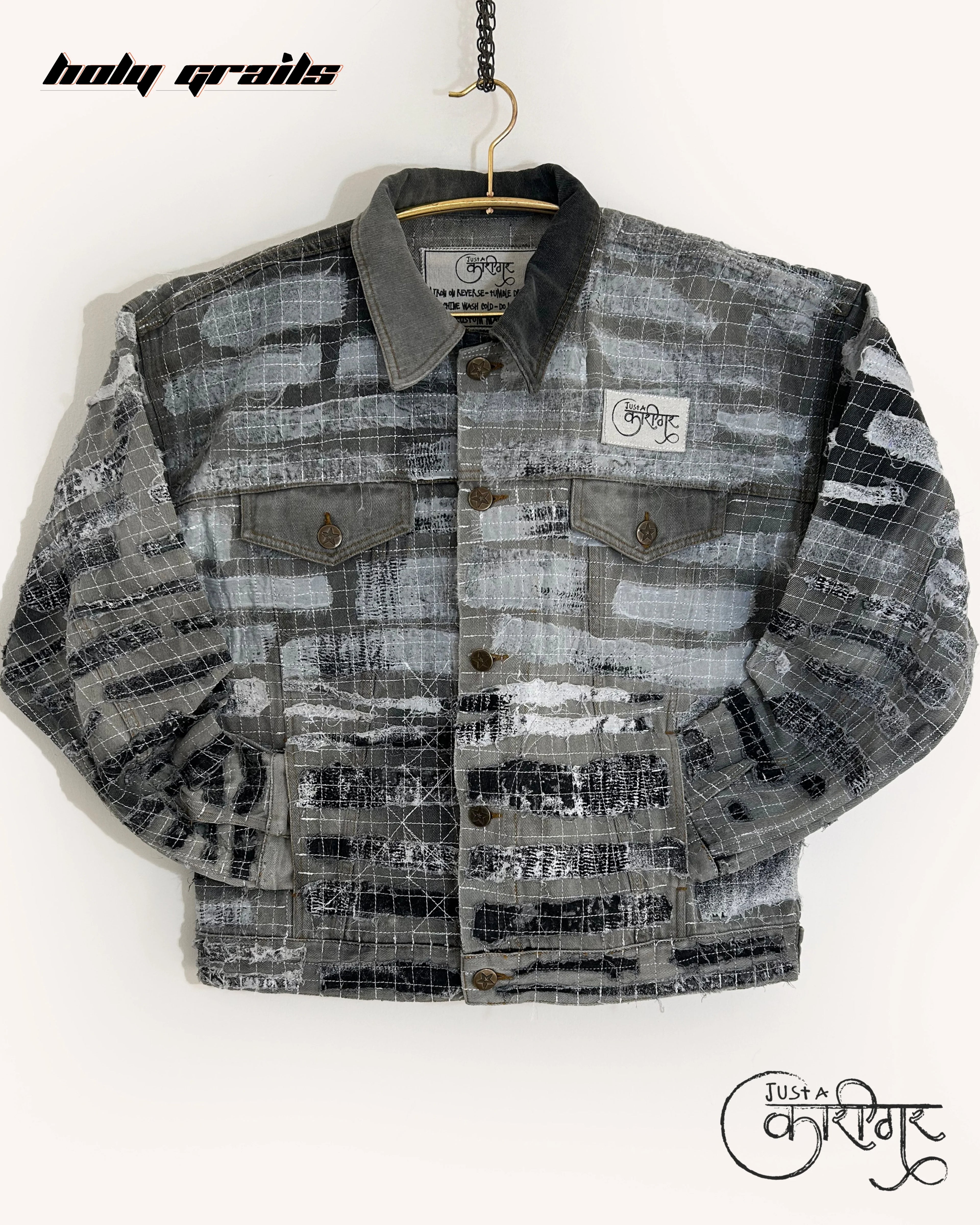 Monochrome Grey Denim Jacket HG x Just A Karigar