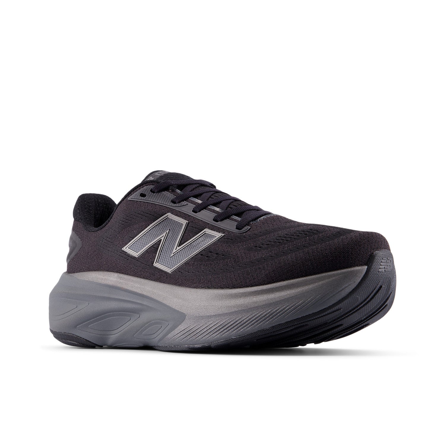 Men's Fresh Foam X More v6 in Black with Castlerock and Black Metallic
