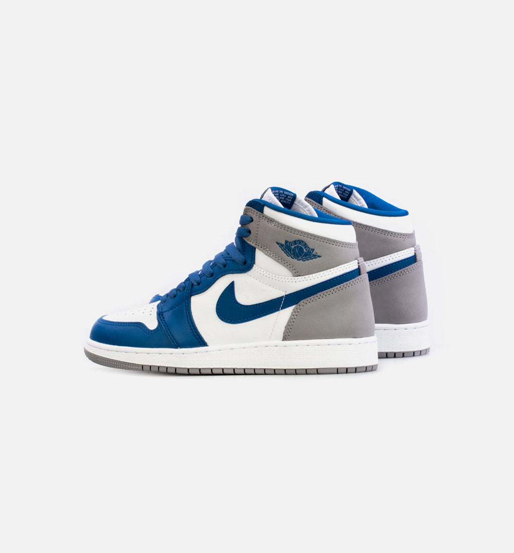 Air Jordan 1 High OG True Blue Grade School Lifestyle Shoe Blue White Free Shipping