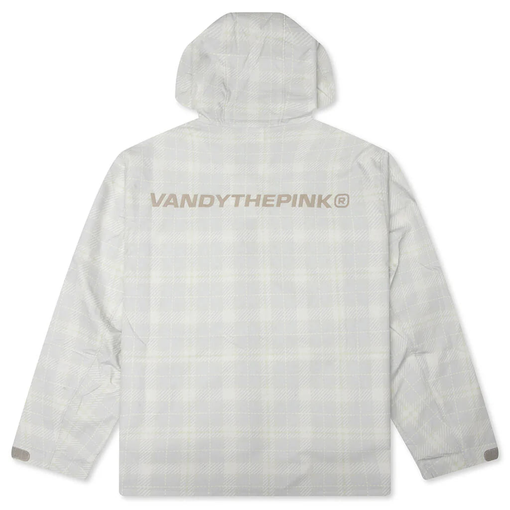 Plaid Windbreaker Jacket Cream