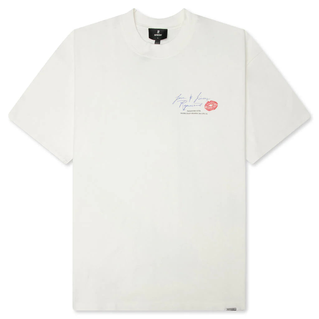 Love And Kisses T Shirt Flat White