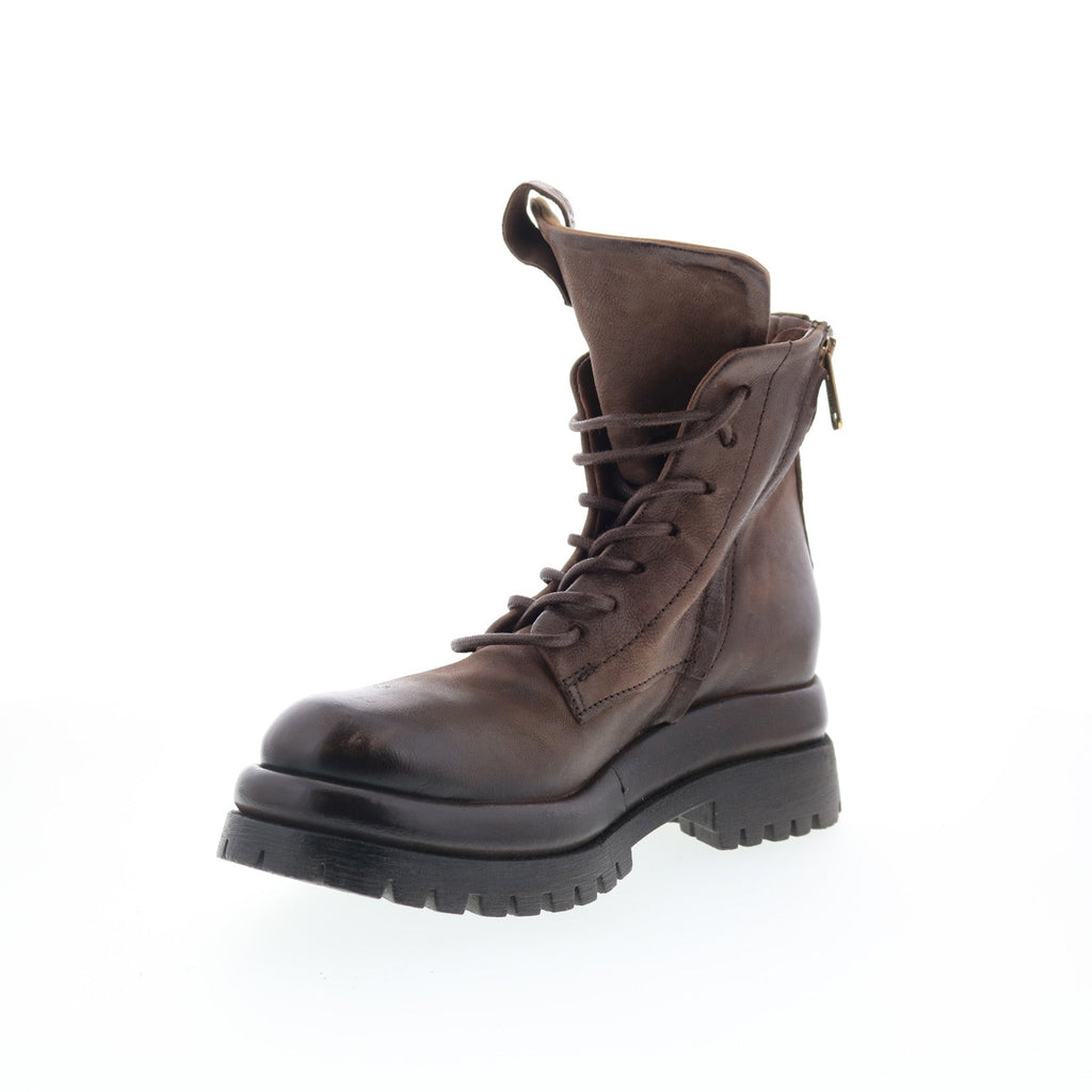 Dillie Womens Brown Leather Lace Up Casual Dress Boots