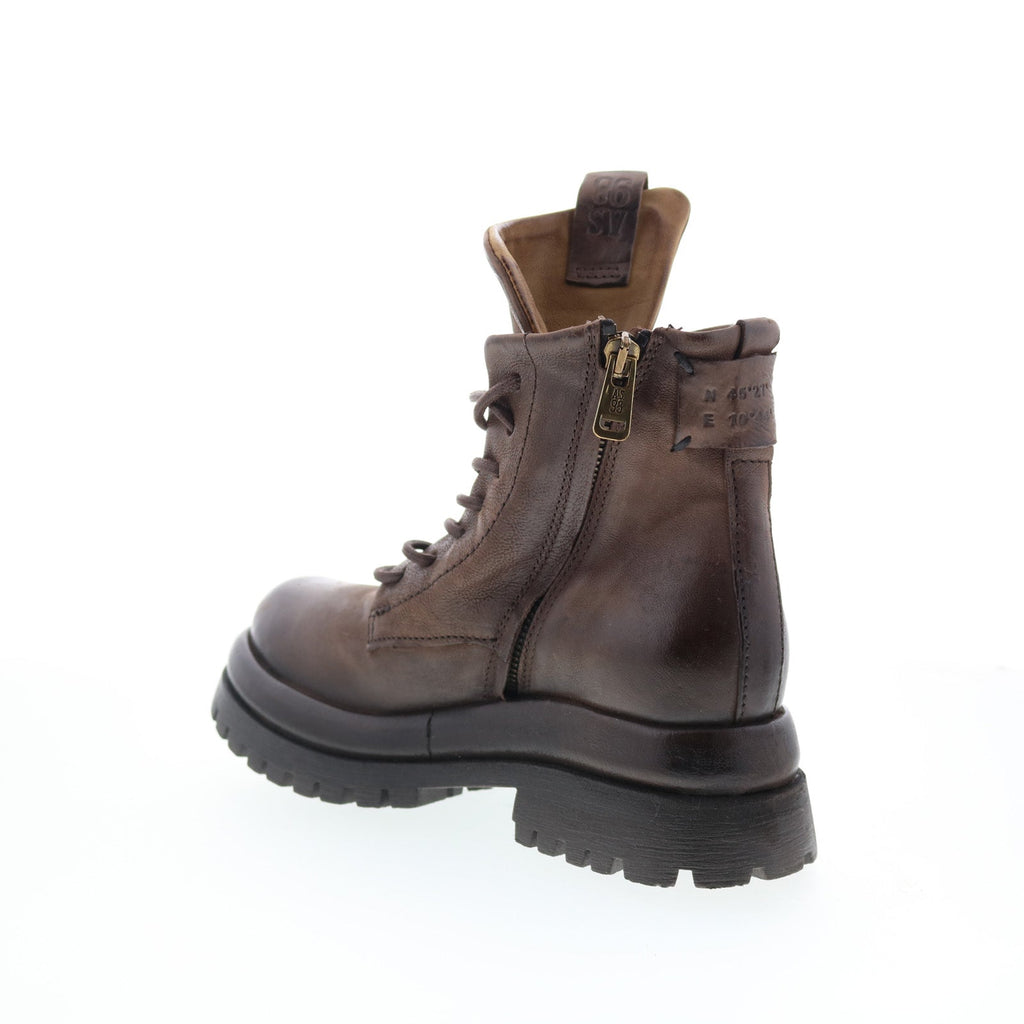 Dillie Womens Brown Leather Lace Up Casual Dress Boots