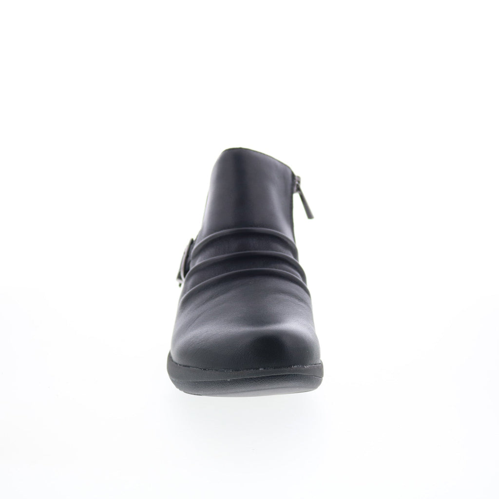Aetrex Zoey BW700 Womens Black Leather Zipper Casual Dress Boots