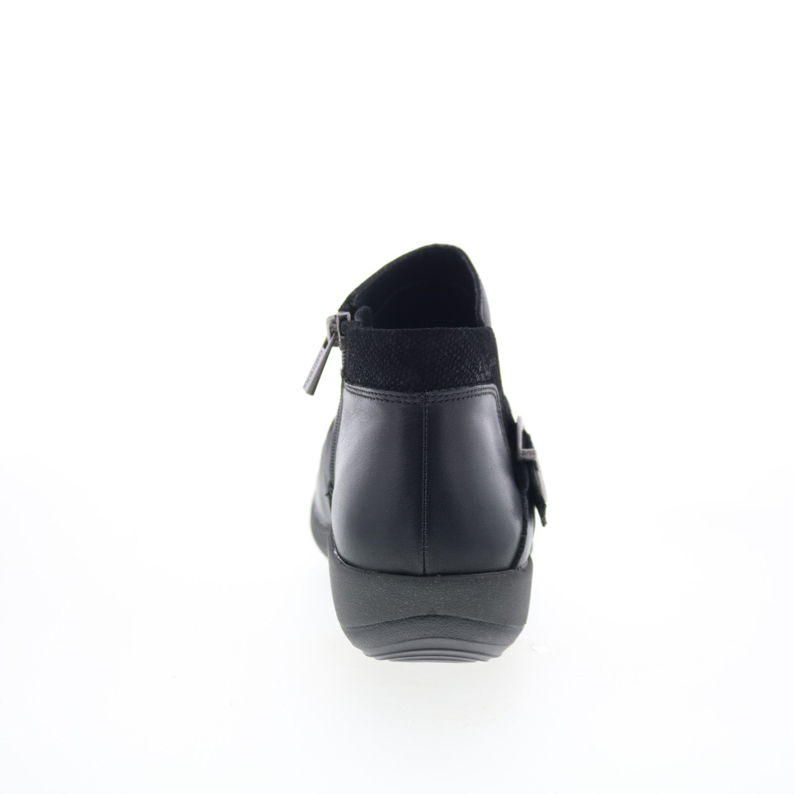 Aetrex Zoey BW700 Womens Black Leather Zipper Casual Dress Boots