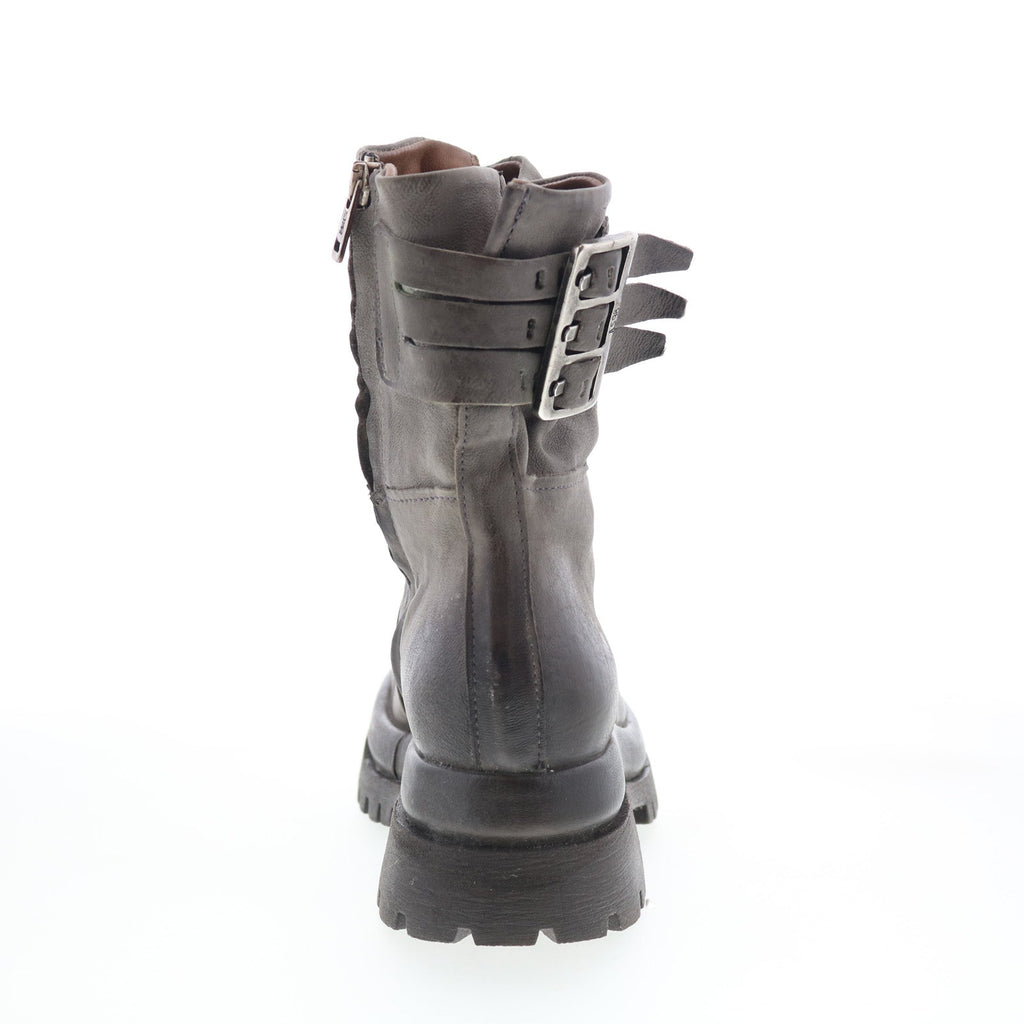 Doran Womens Gray Leather Zipper Casual Dress Boots