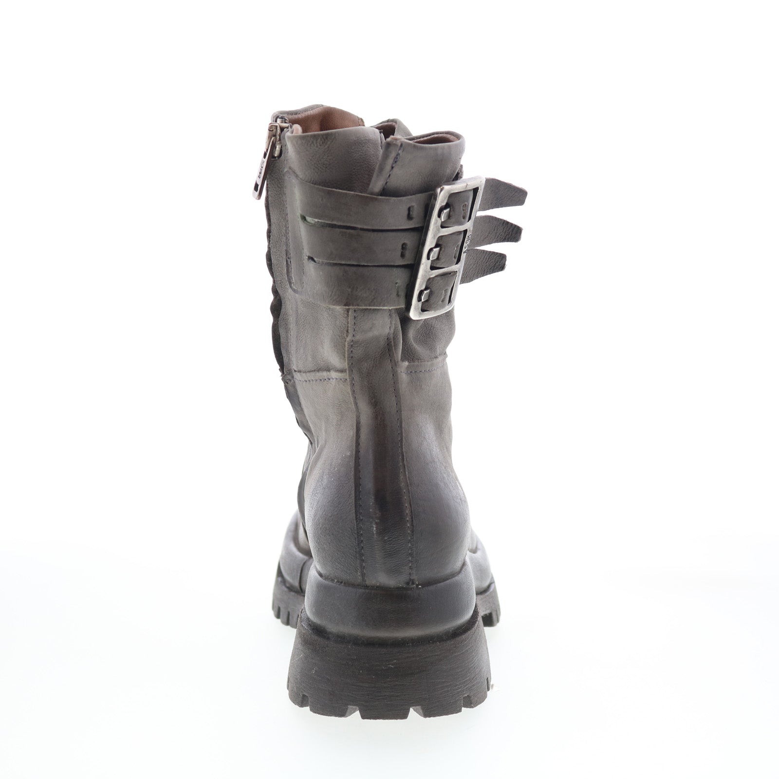 Doran Womens Gray Leather Zipper Casual Dress Boots