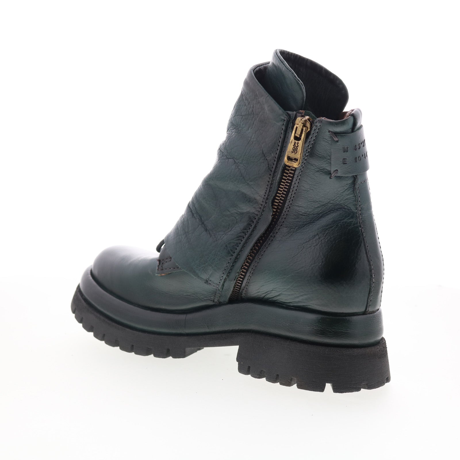 Drakie Womens Green Leather Zipper Casual Dress Boots