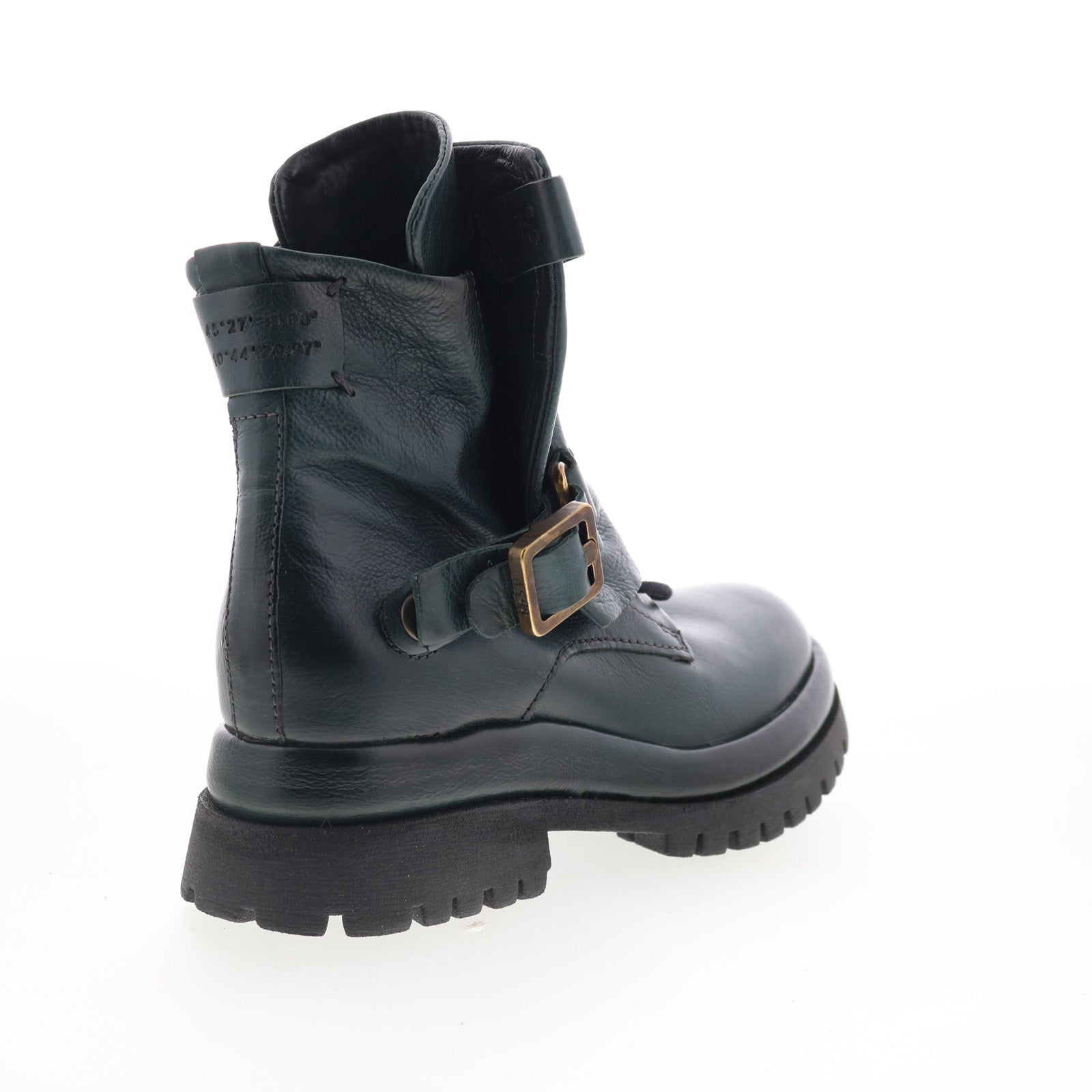 Drakie Womens Green Leather Zipper Casual Dress Boots