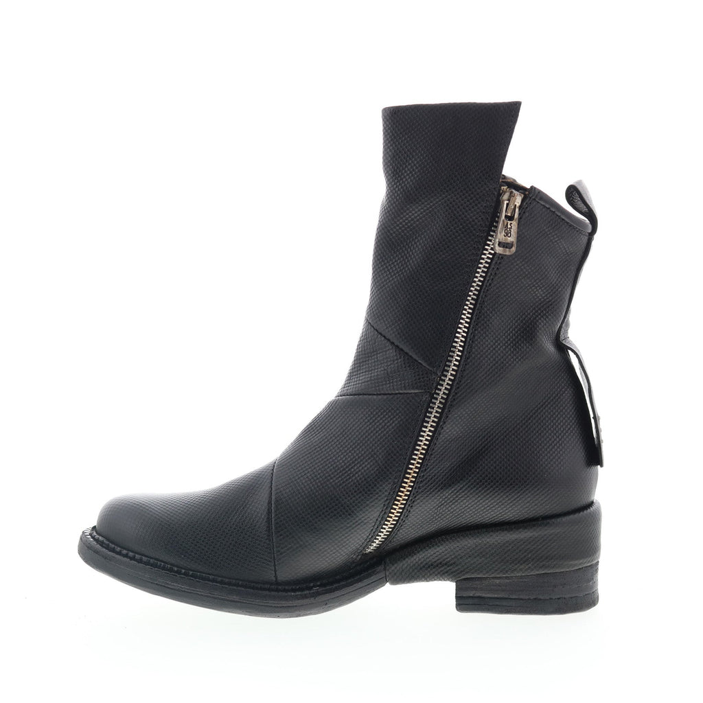 Stratford Womens Black Leather Zipper Casual Dress Boots