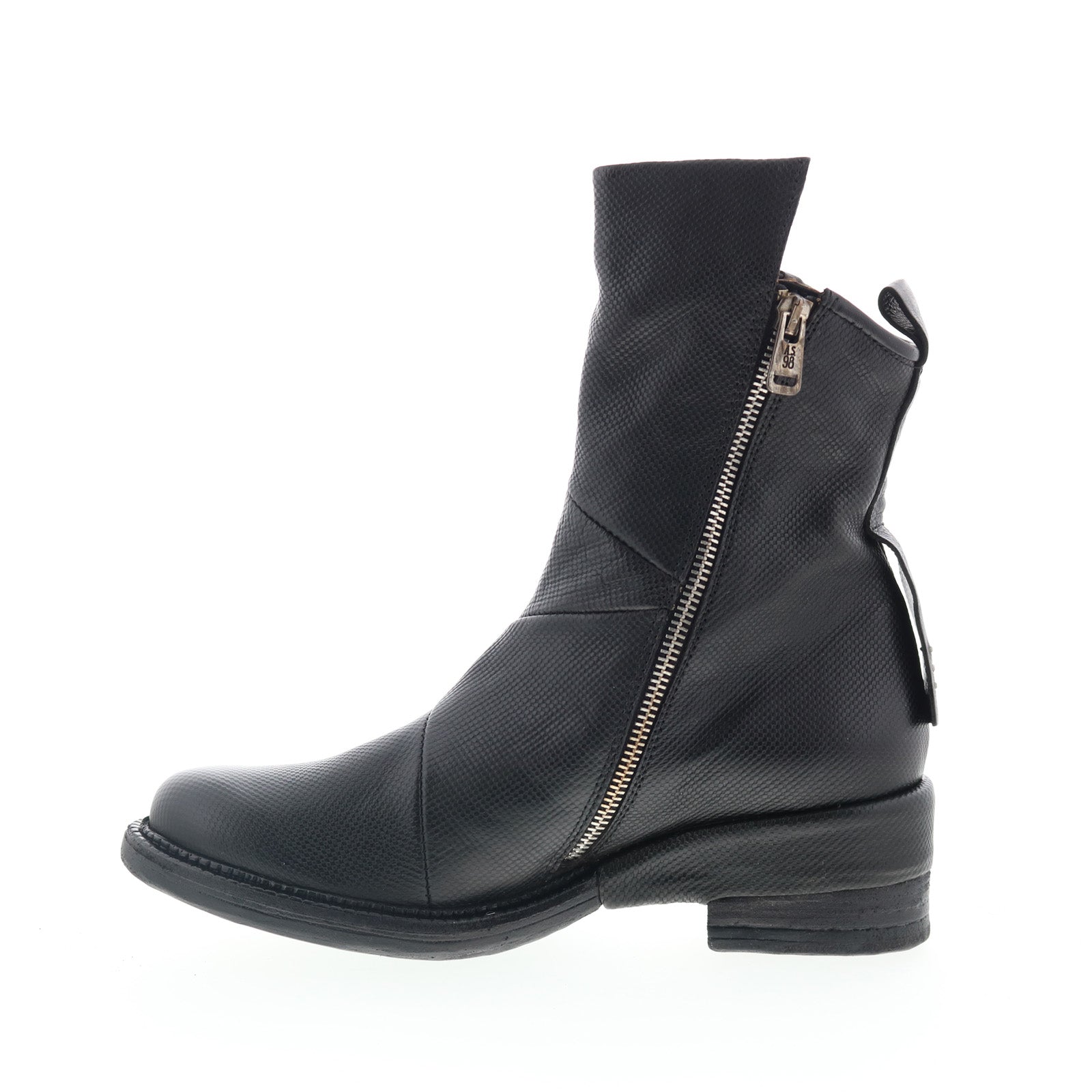 Stratford Womens Black Leather Zipper Casual Dress Boots