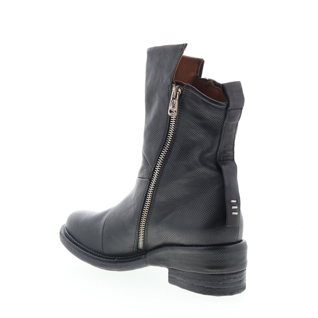 Stratford Womens Black Leather Zipper Casual Dress Boots