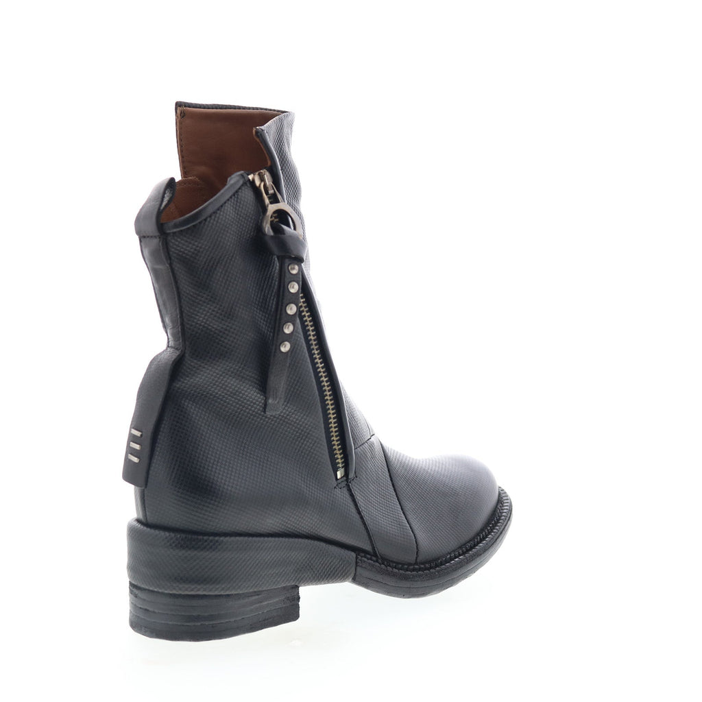 Stratford Womens Black Leather Zipper Casual Dress Boots