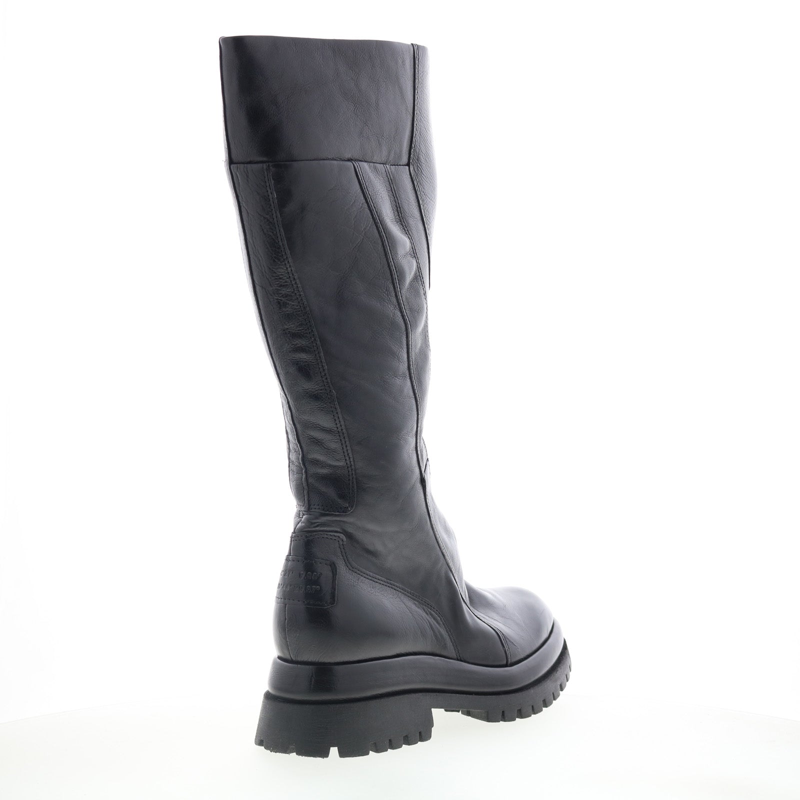 Dulcie Womens Black Leather Zipper Knee High Boots