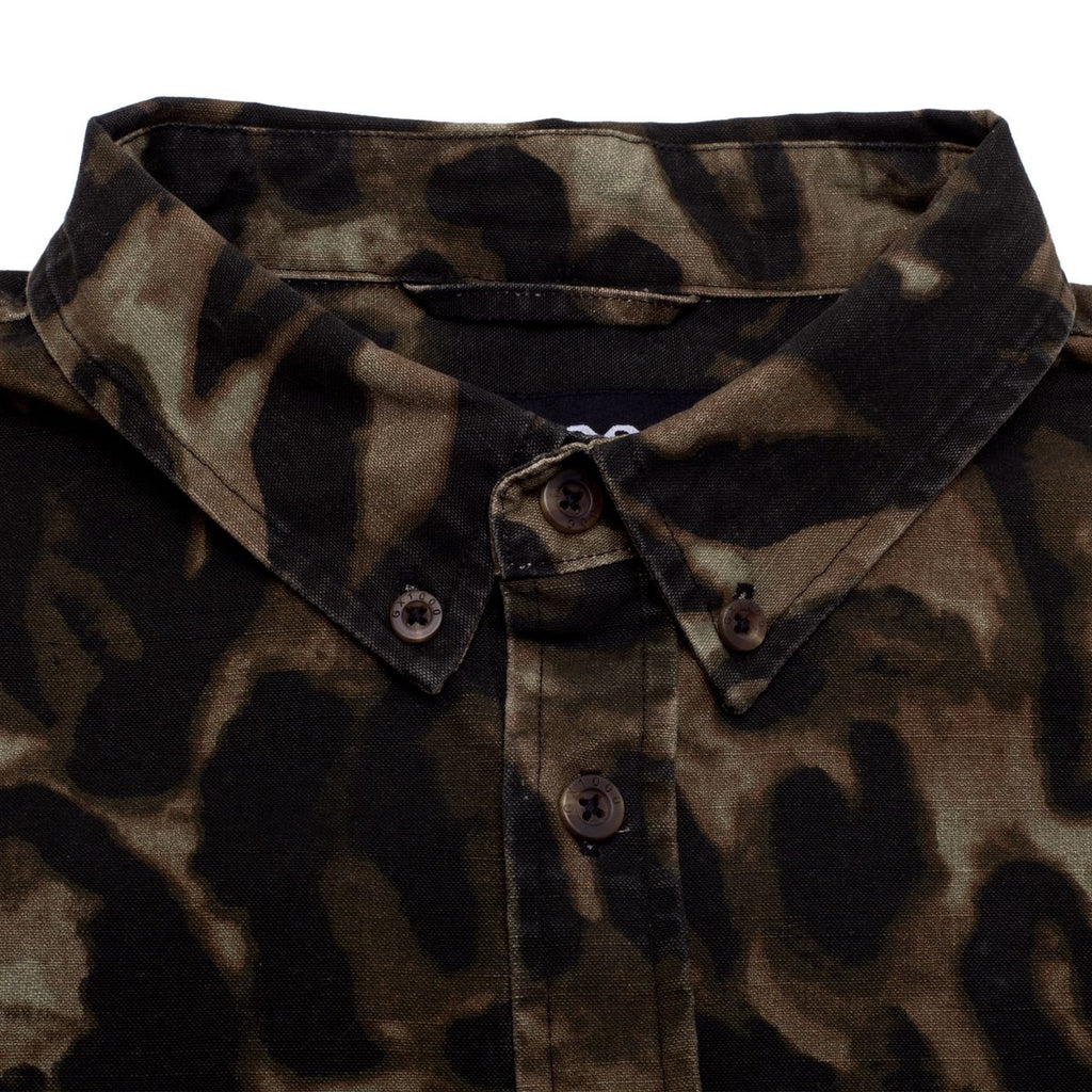 GX1000 Long Sleeve Button Down Brown Leopard Camo