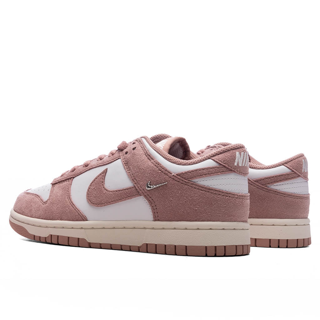Womens Dunk Low Rose Whisper White Particle Pink Sail Metallic Silver