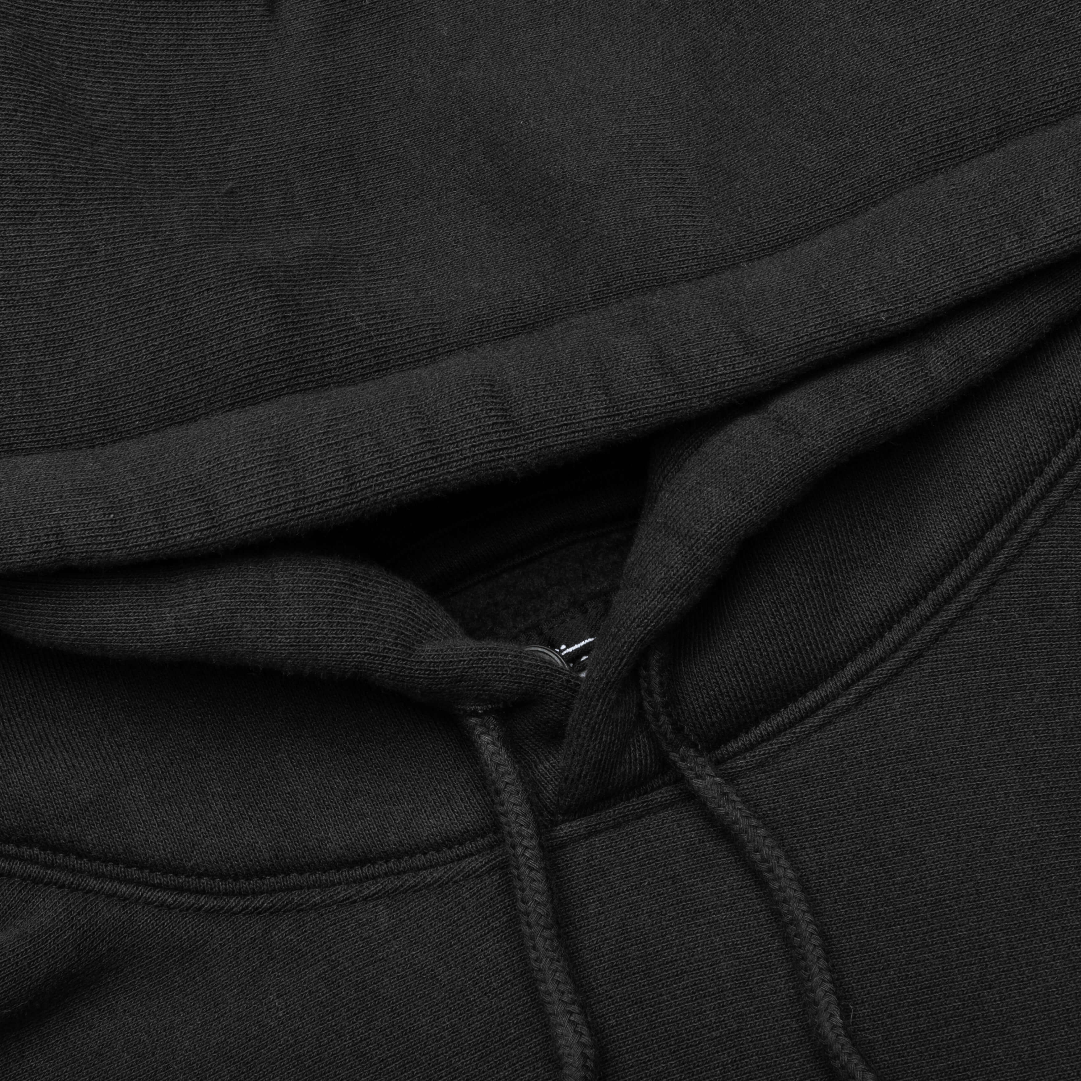 Satin Patch Oversized Hood Washed Black