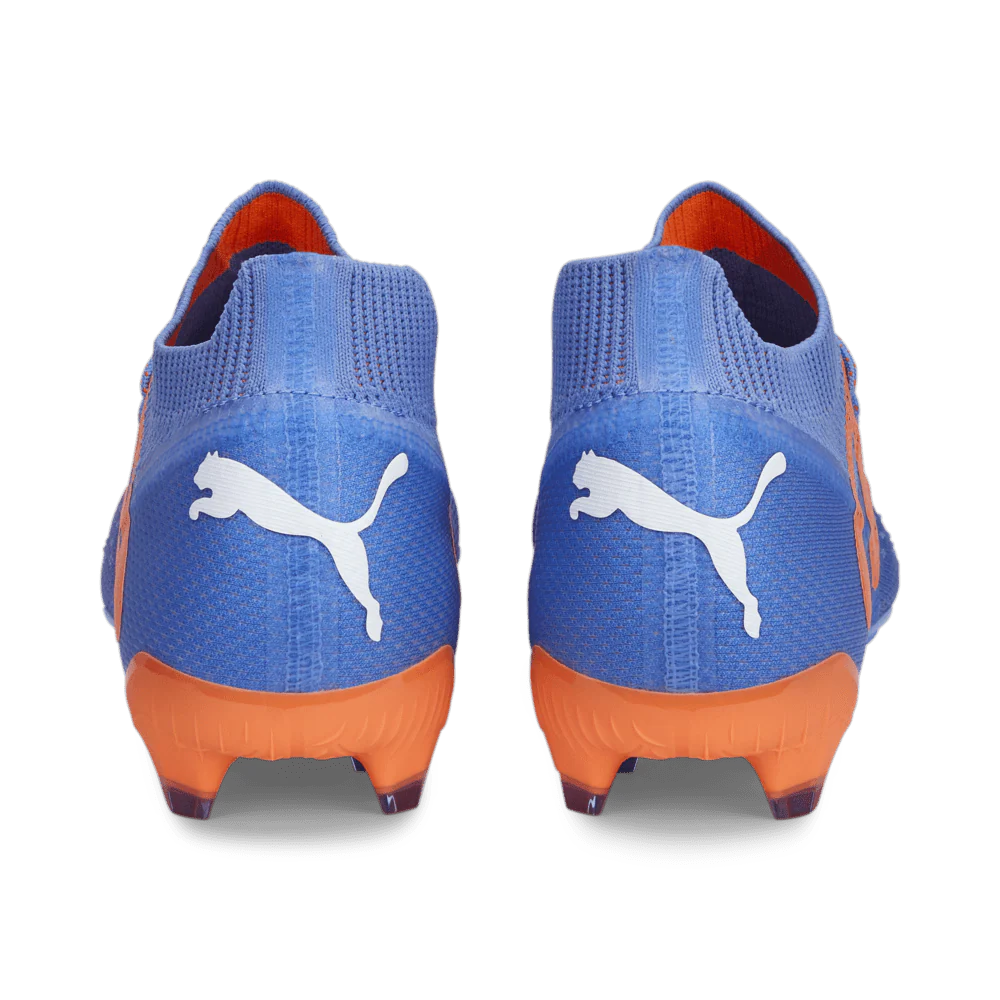 PUMA Future Ultimate FG AG Firm Ground Soccer Cleats Blue Glimmer White Ultra Orange