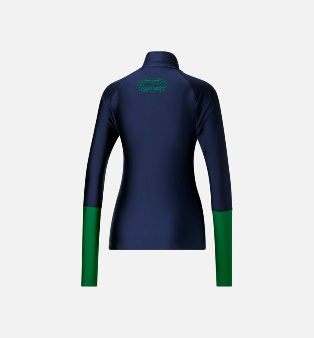 June Ambrose Shot Caller 1 4 Zip Womens Jacket Blue Green