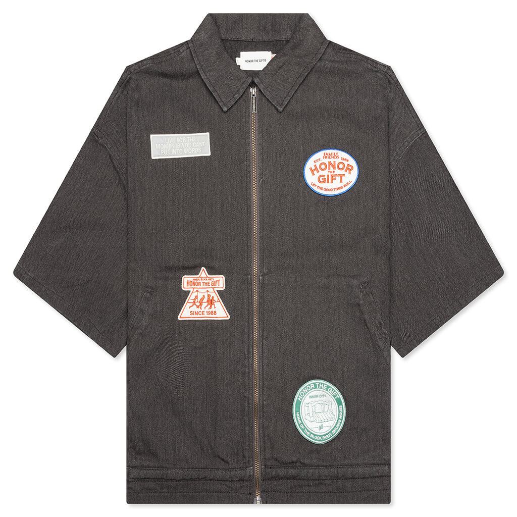 Twill Full Zip Shirt Black