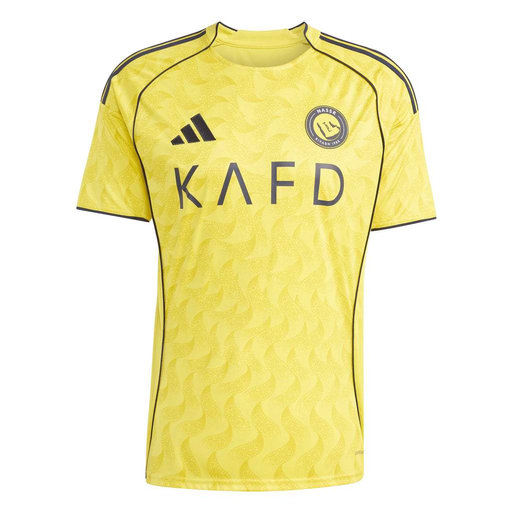 adidas Al Nassr FC Home Mens Soccer RONALDO 7 Jersey 25 26 Yellow Blue