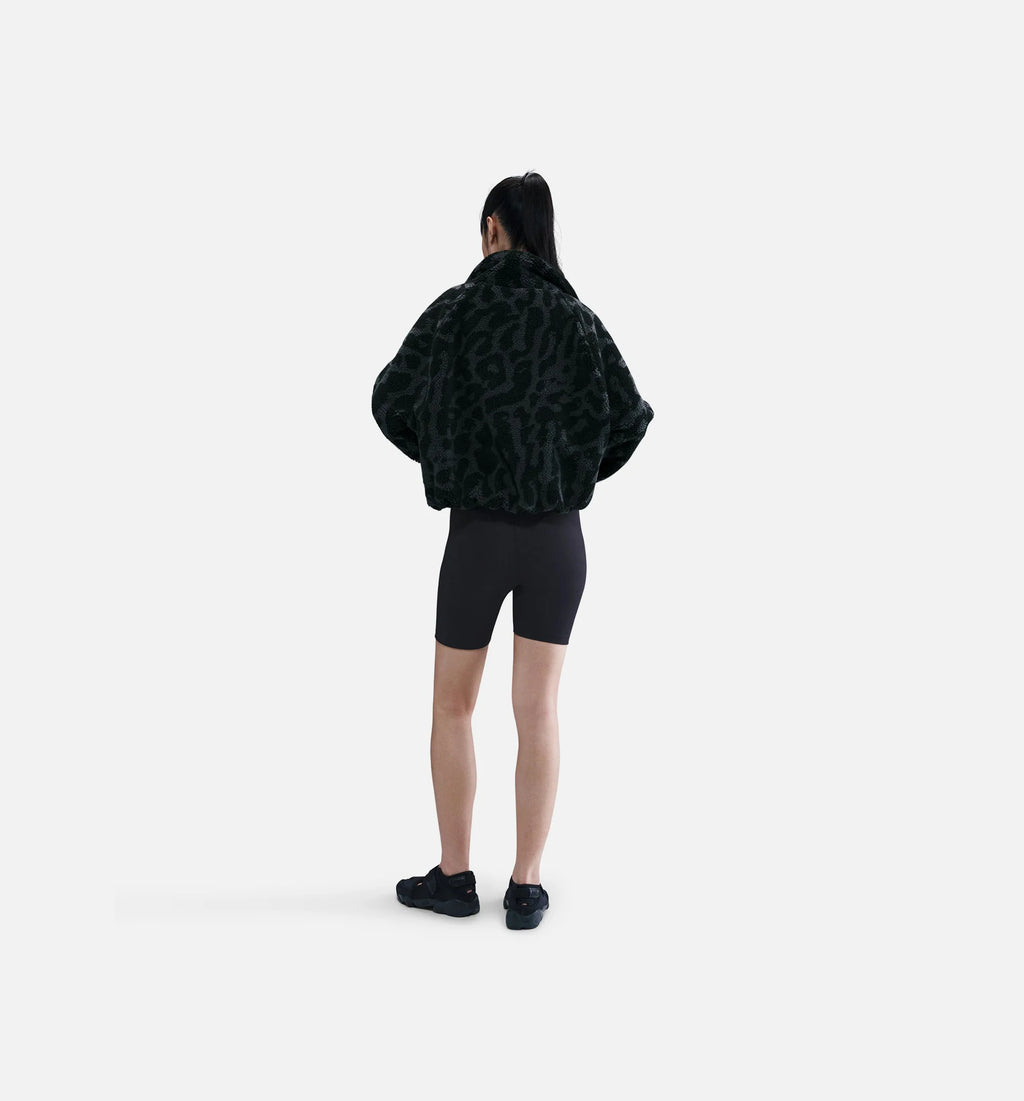 NSW High Pile Cheetah Fleece Zip Up Mens Jacket Black Sail