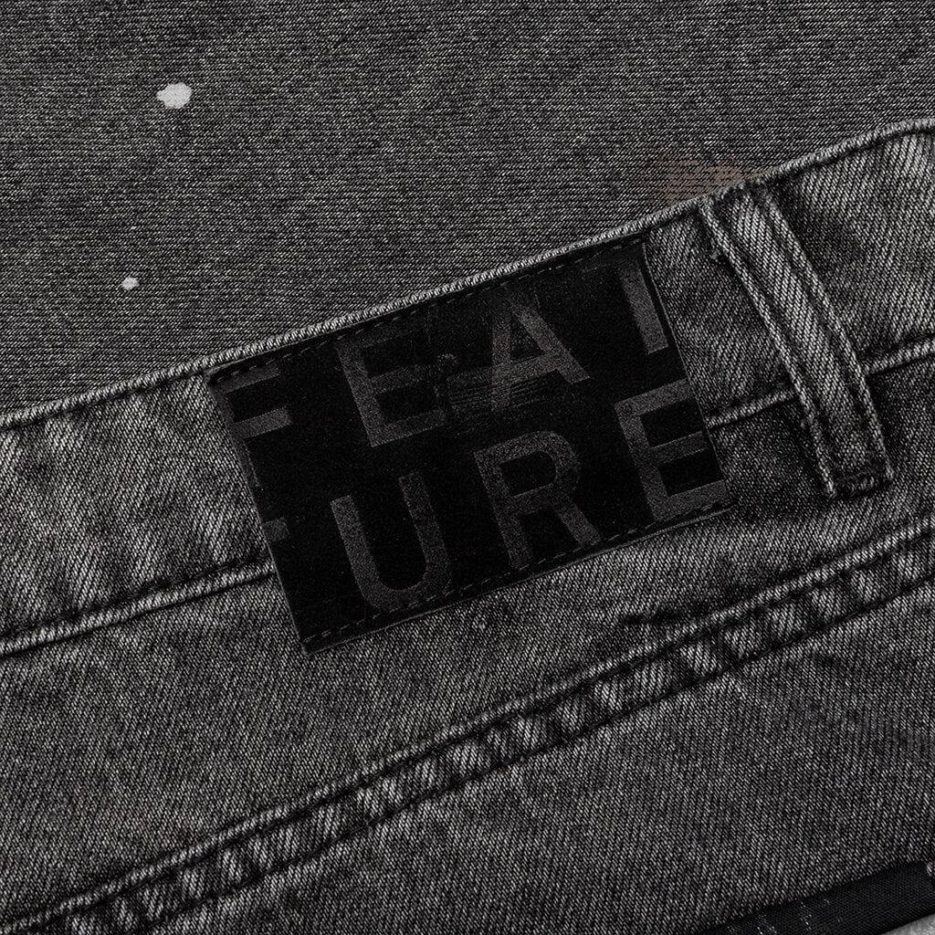 Berry Wide Denim Short Vintage Black