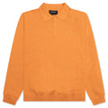 Hogan Pointelle Raglan Sleeve Sweater Polo Jasper Orange