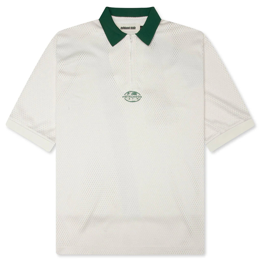 Quarter Zip Jersey Polo Natural