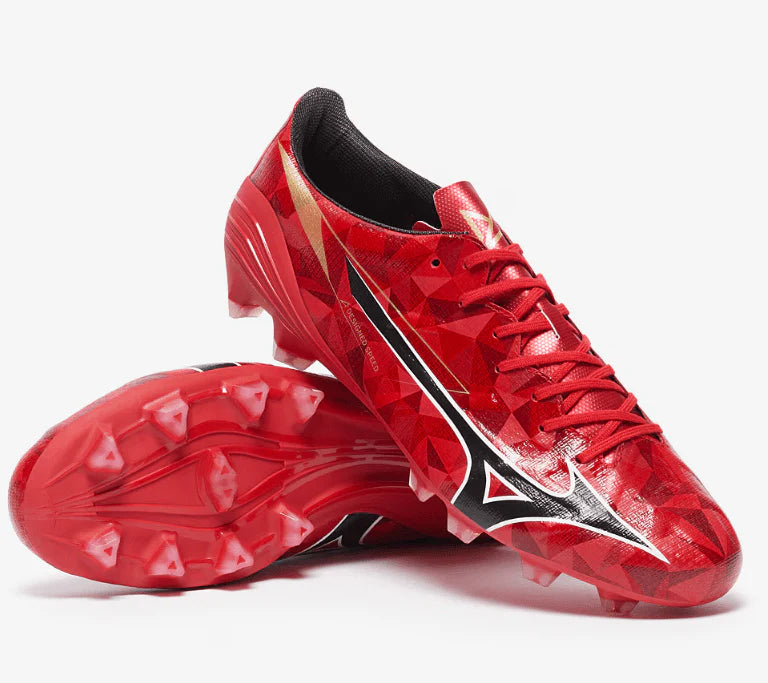 Mizuno Aplha II Pro FG Firm Ground Soccer Cleats Red Black