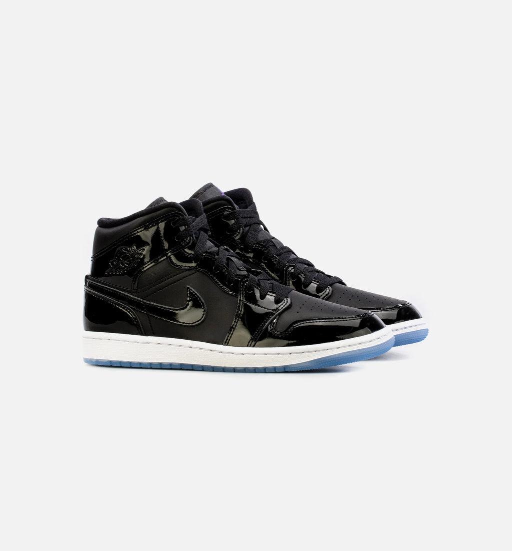 Air Jordan 1 Mid Space Jam Mens Lifestyle Shoe Black