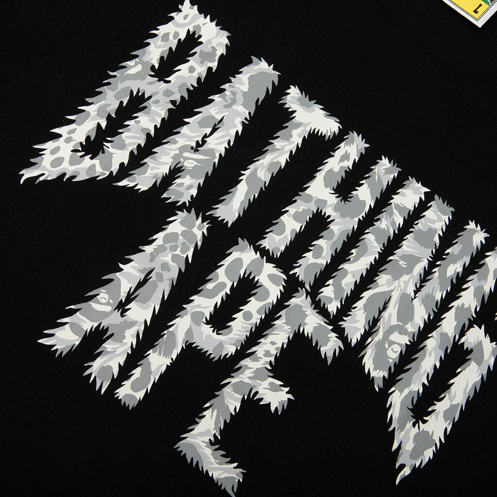 Wild Leopard Pattern NYC Logo Tee Black Gray