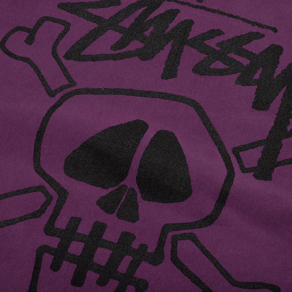 Skull Bones Pigment Dyed Hoodie Purple