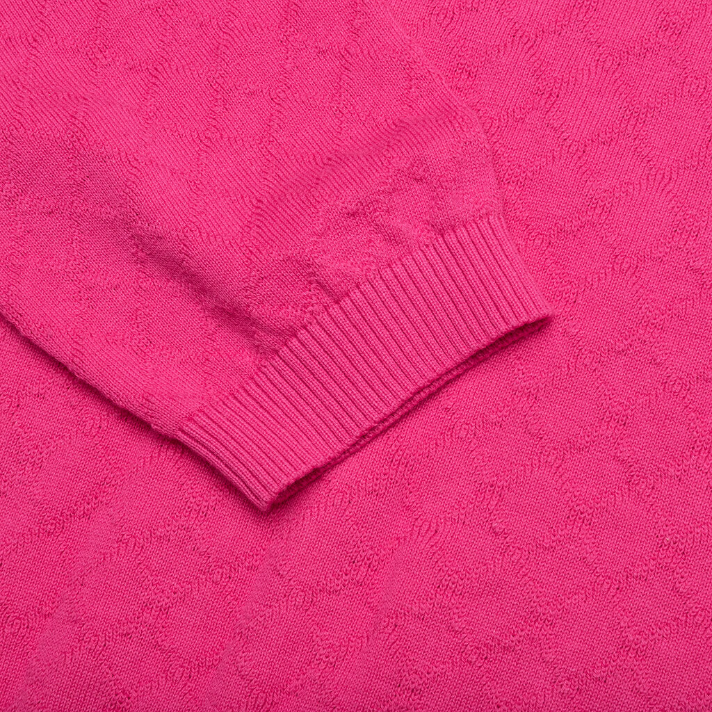 Hogan Pointelle Raglan Sleeve Sweater Polo Coral