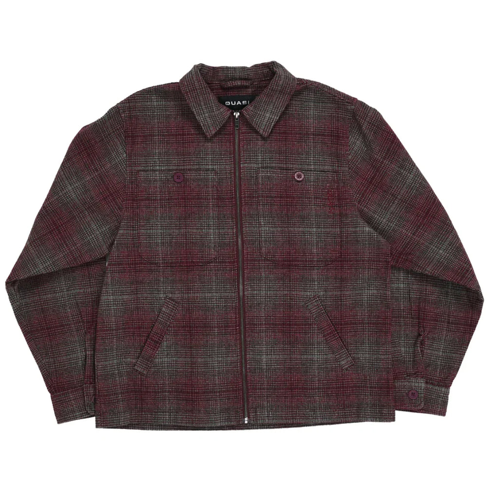 Quasi Grain Full Zip Shirt Jacket Oxblood
