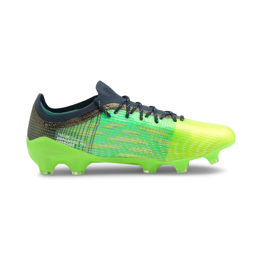 PUMA Ultra 13 FG AG Firm Soccer Shoes Green Glare Elektro Aqua Spellbound