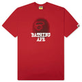 Bathing Ape Logo Relaxed Fit Tee Red