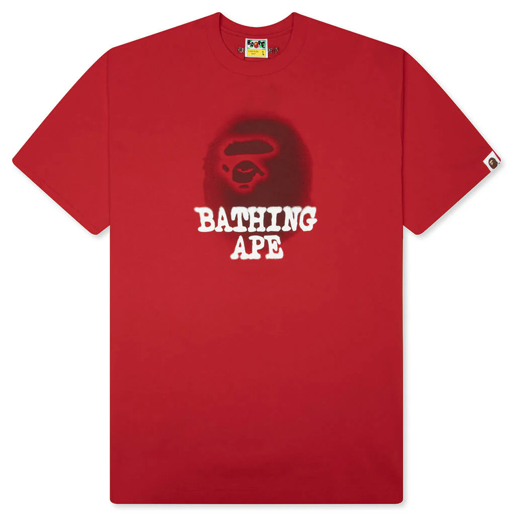 Bathing Ape Logo Relaxed Fit Tee Red
