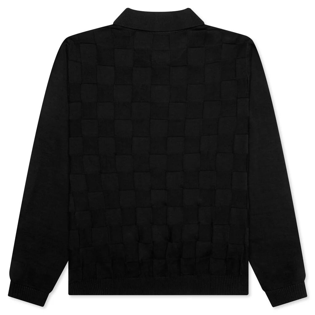 Palmer Checked L S Sweater Polo Tips Black