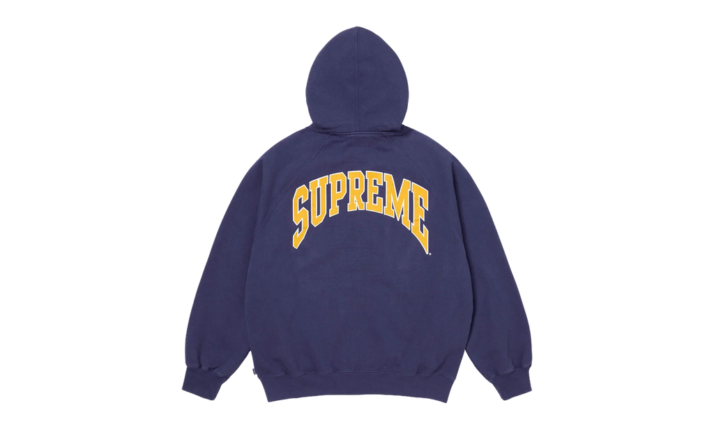 Cracked Raglan Zip Up Hooded Sweatshirt "SS26 - Washed Navy" SU27503