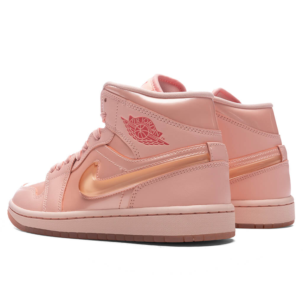 Womens Air Jordan 1 Mid Patent Valentines Day Washed Coral Pink Salt