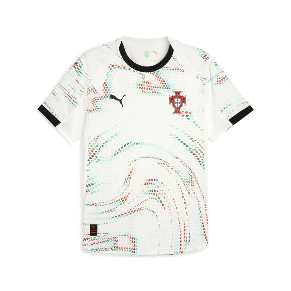 PUMA Portugal Away Authentic Mens Soccer Jersey 25 26 White Black